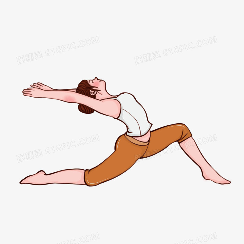 单人瑜伽健身运动动作人物元素
