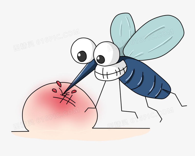 蚊子叮咬起包卡通元素