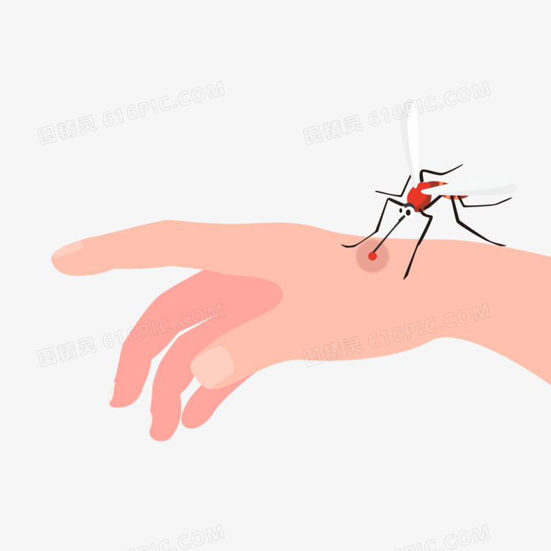 蚊子叮咬手背元素