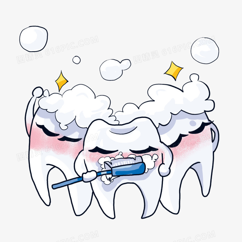 卡通保护牙齿元素