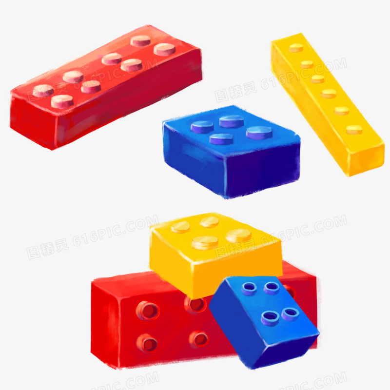 红黄蓝三原色乐高积木元素