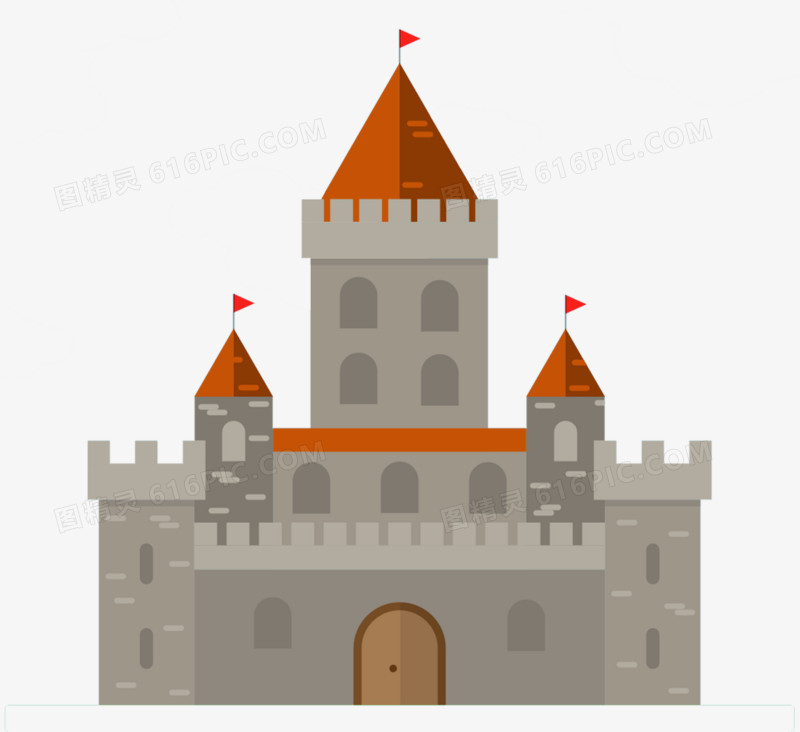 扁平卡通城堡元素
