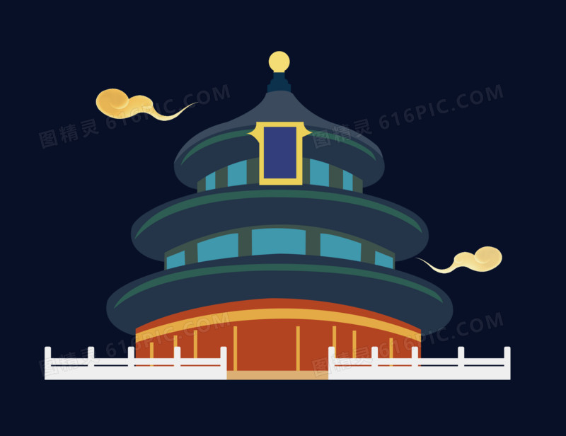 北京地标性建筑天坛建筑物元素
