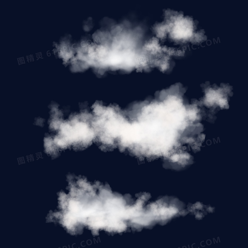 手绘白云云朵漂浮素材