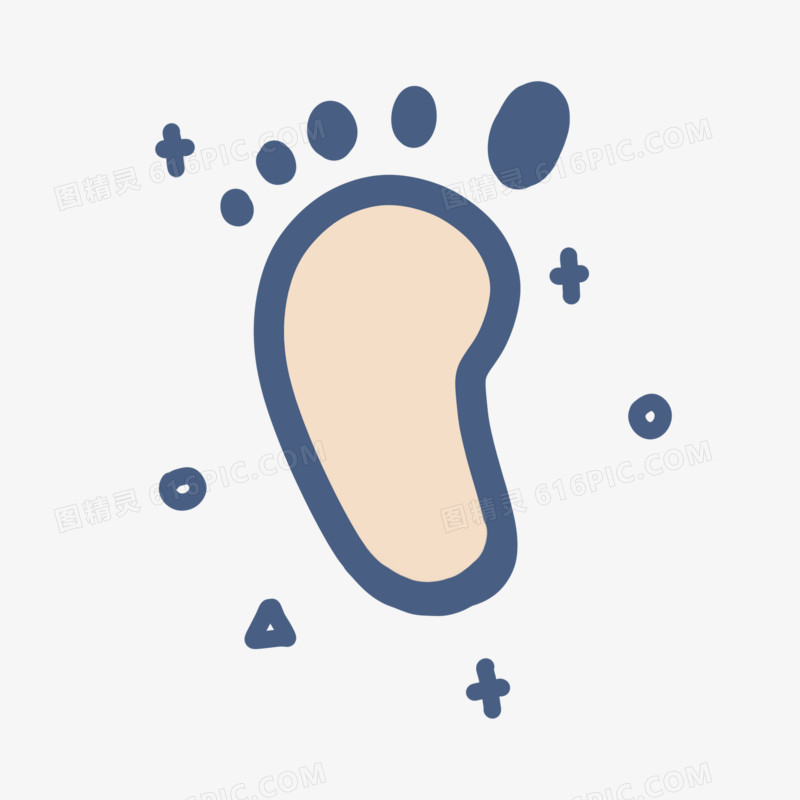婴儿脚印图标元素