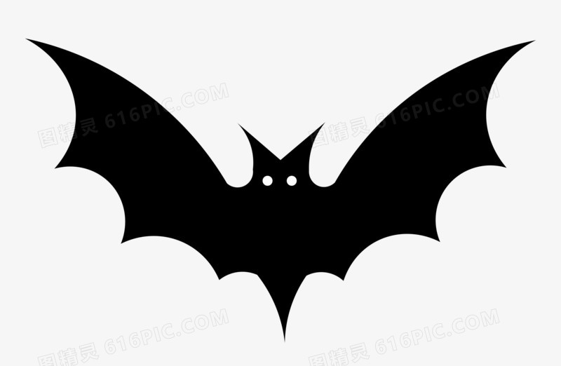 简约黑色蝙蝠剪影元素