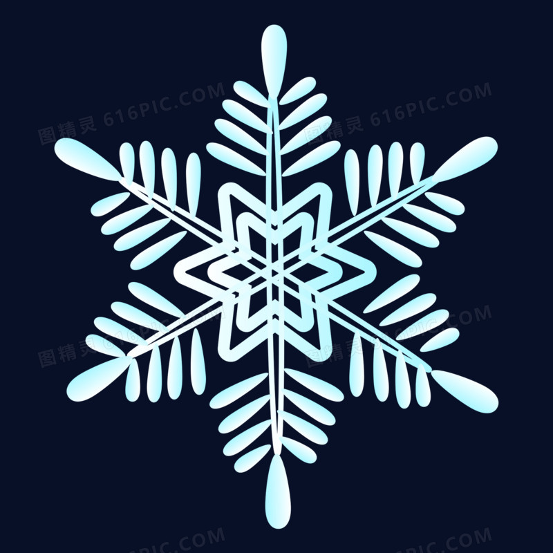 冬季六边形浅色雪花四号装饰图案