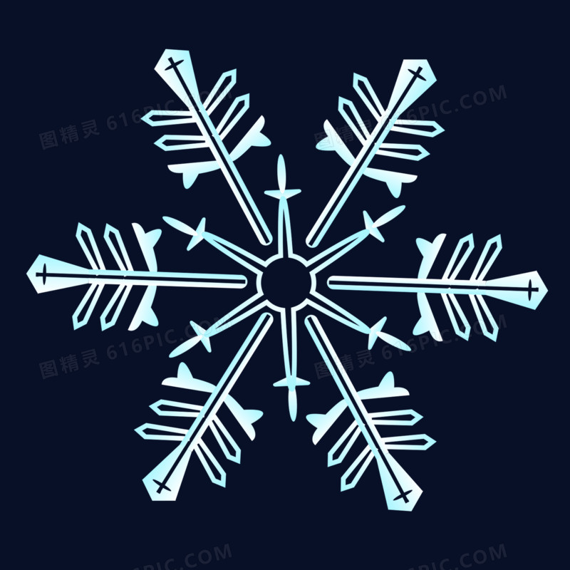 冬季六边形浅色雪花三号装饰图案