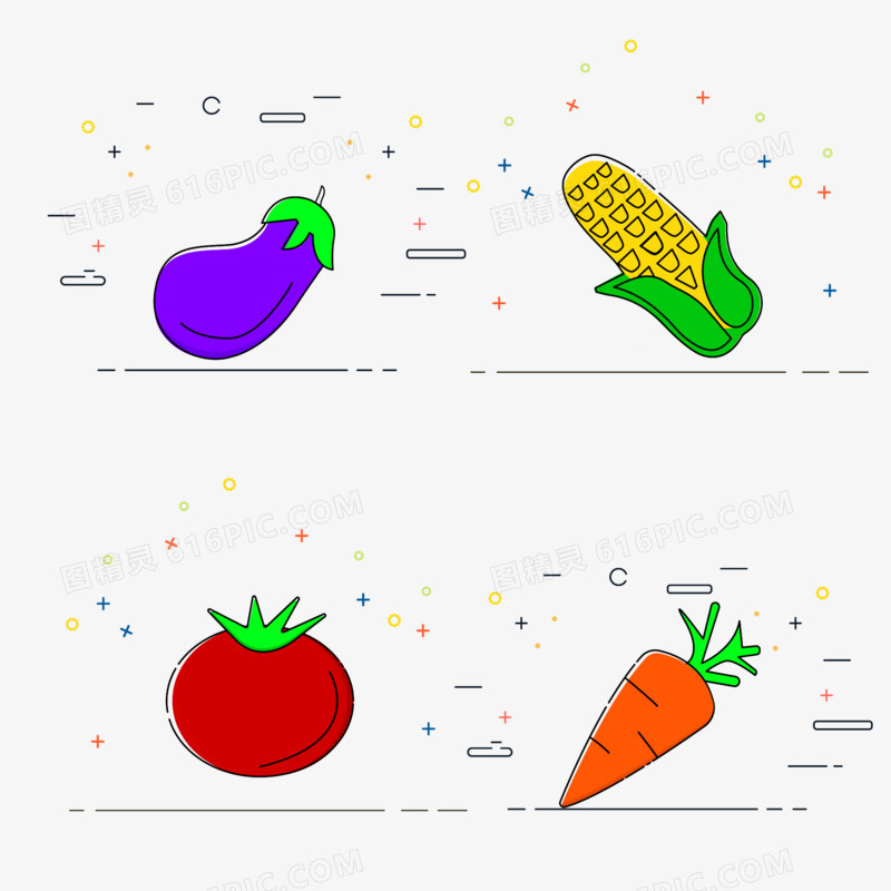 mbe风创意蔬菜图标元素