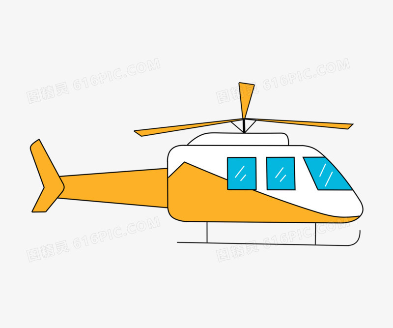 简笔画直升飞机图标元素