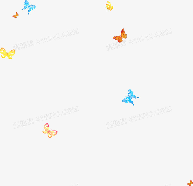 彩色可爱创意手绘蝴蝶