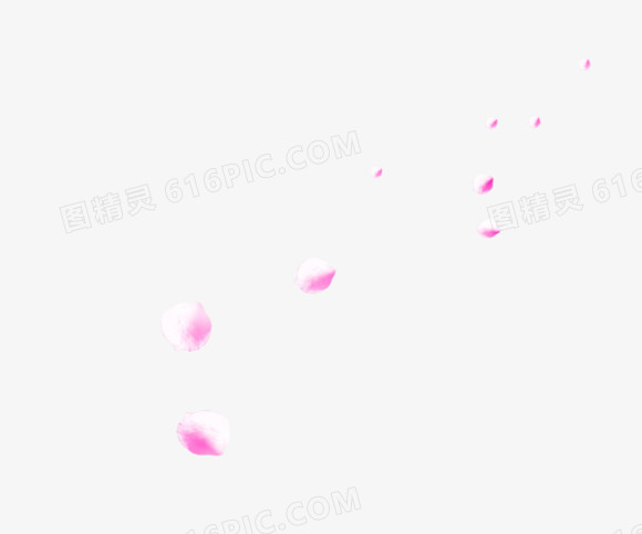 散落飘飞的粉色花瓣