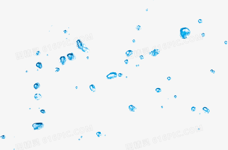 蓝色卡通可爱水珠装饰