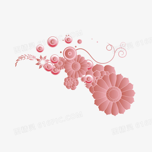 粉红花朵艺术花纹漂浮