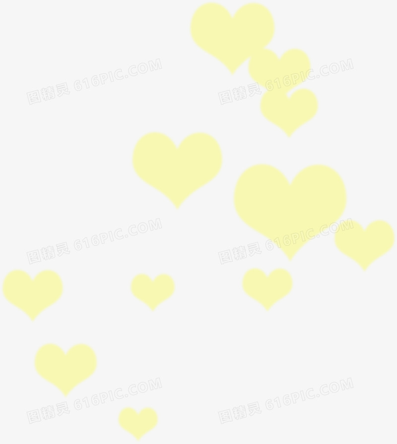 黄色爱心装饰