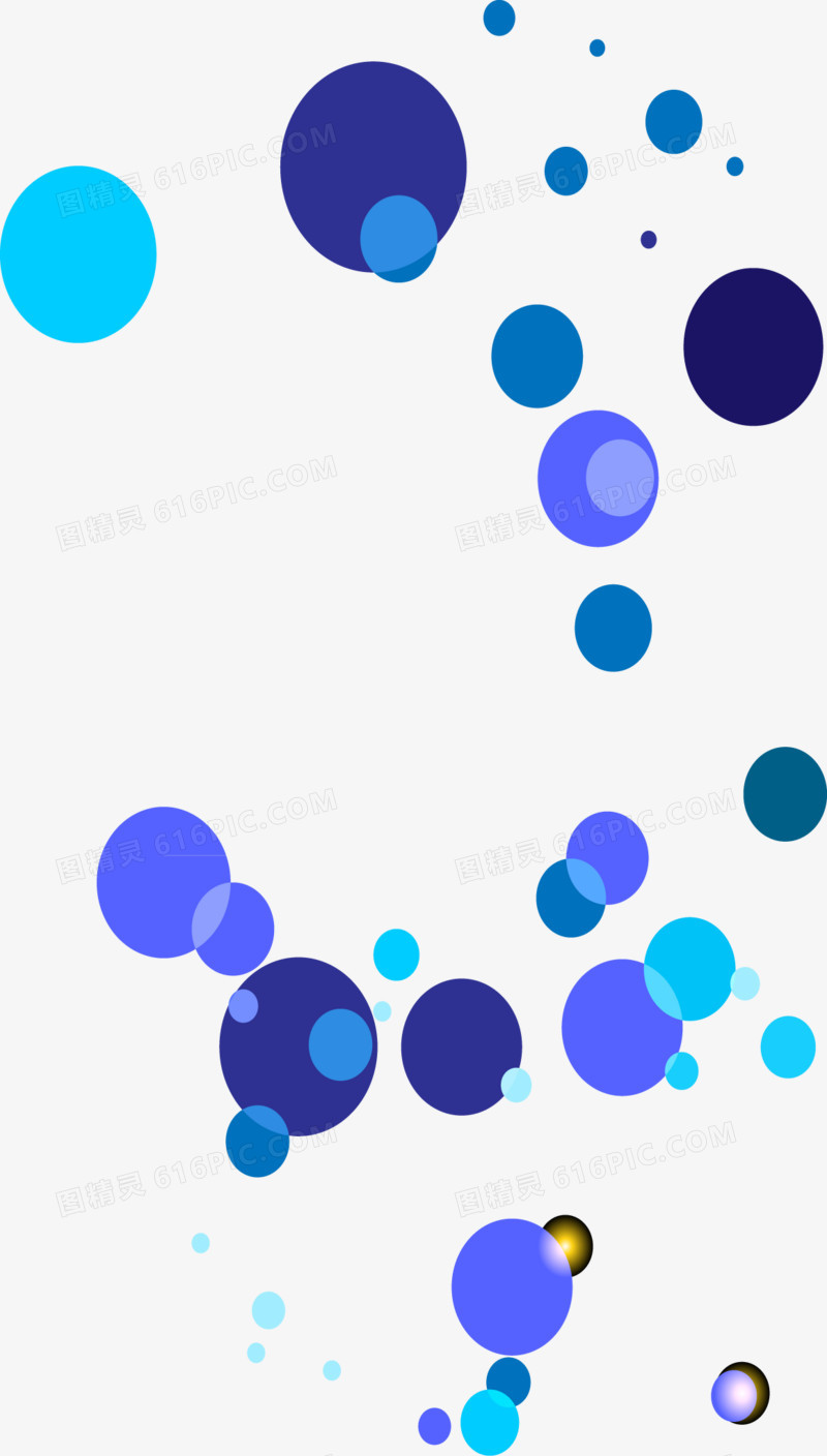 彩色蓝色创意手绘气泡