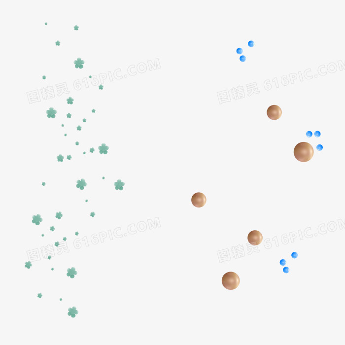 卡通花瓣飘落圆珠飘落