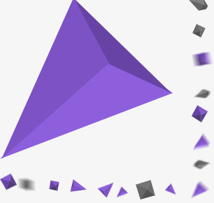 紫色立体三角装饰