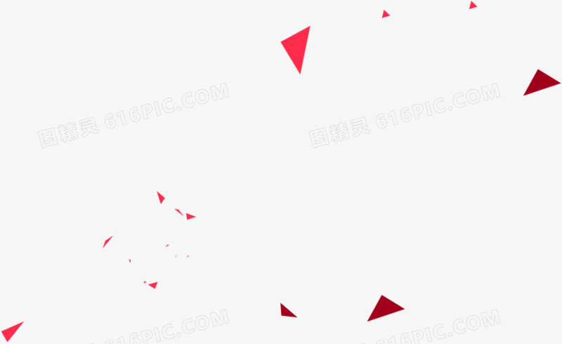 红色漂浮三角形海报