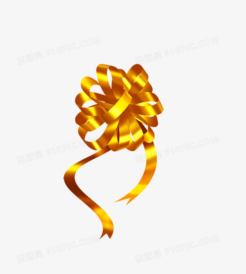 金色漂浮丝带花