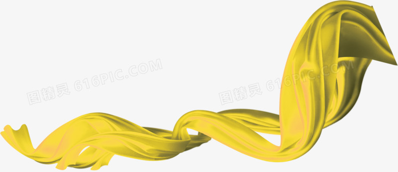 黄色卡通漂浮丝带装饰