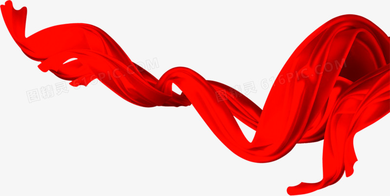 红色企业漂浮丝带设计