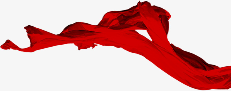 红色丝带装饰漂浮设计