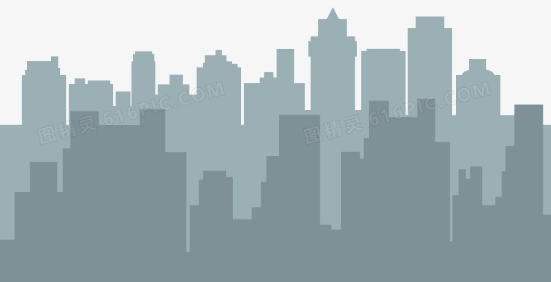 灰色双层城市剪影