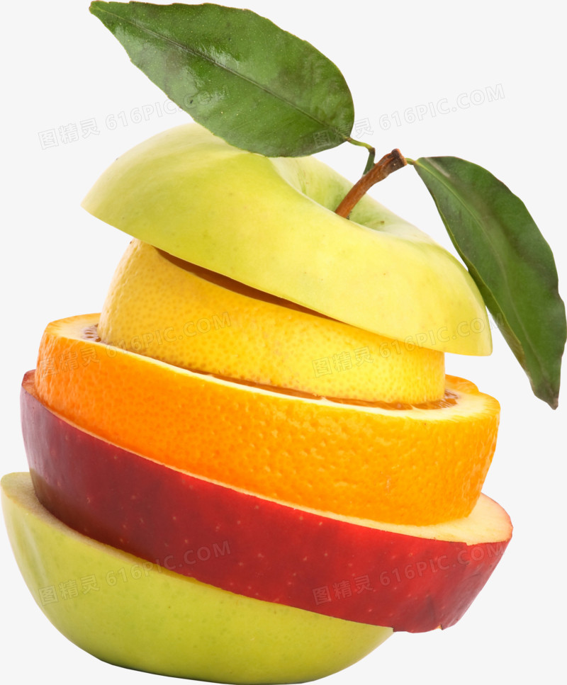 手绘食物3d水果素材 切开的水果 水果片 美食 食物 维生素 新鲜水果