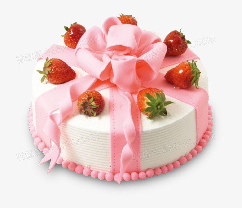 浪漫可爱手工草莓蛋糕
