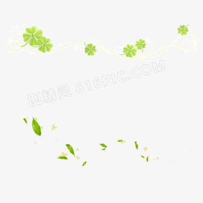 绿色叶子漂浮装饰春天