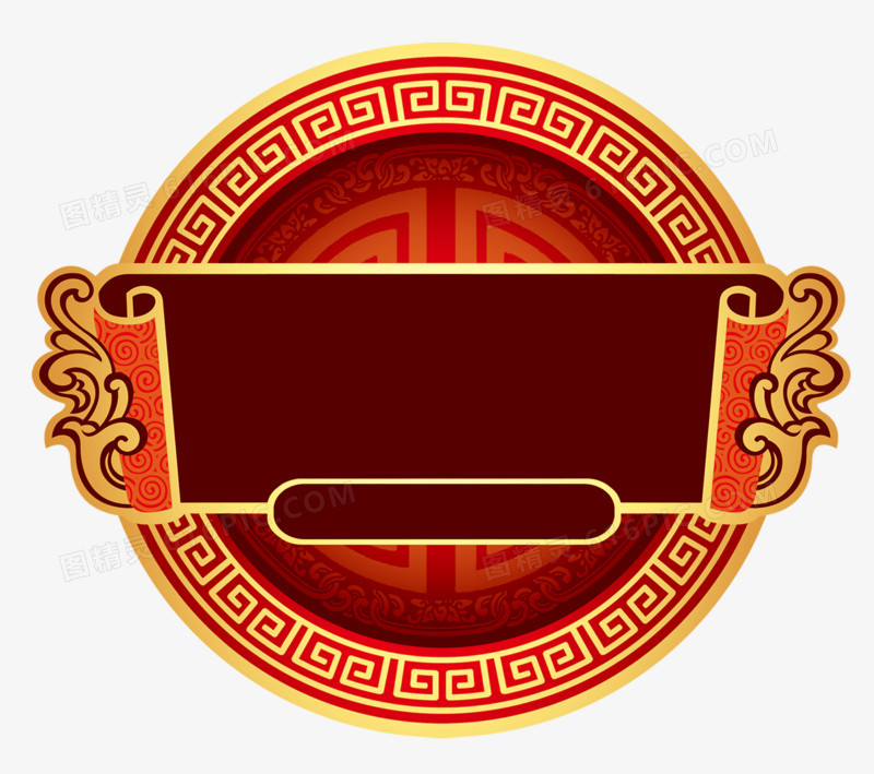 中国风圆形边框标题框