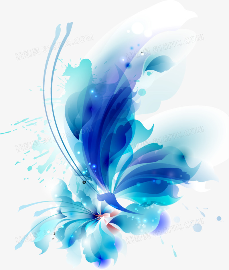 蓝色花朵花纹装饰免费下载