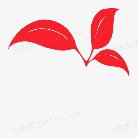 红色三瓣叶子