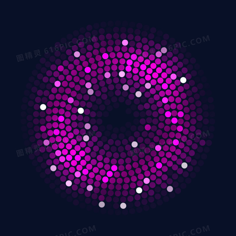 紫色炫酷霓虹灯圆环