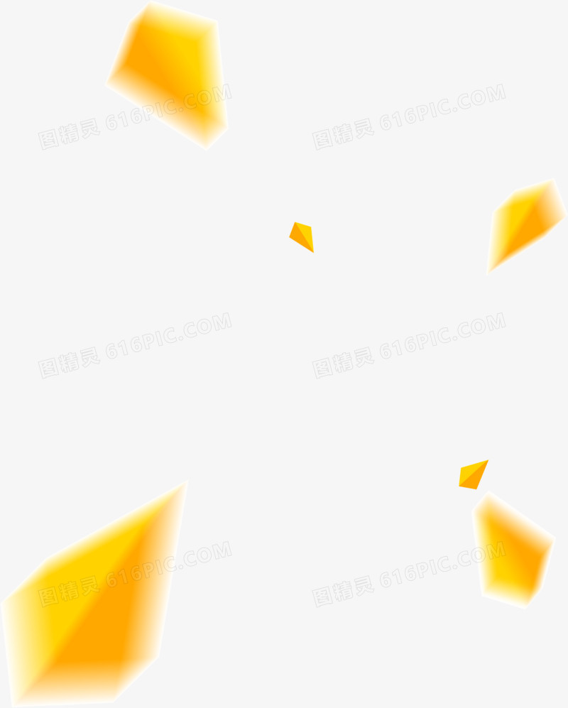 漂浮质感黄色多边形几何