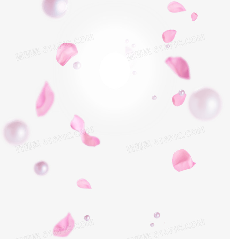 粉色花瓣珍珠海报背景