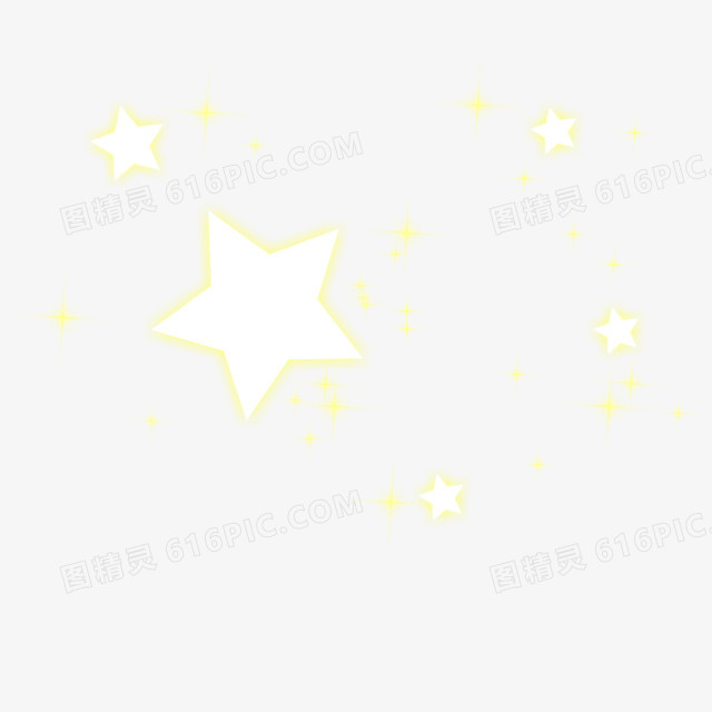 卡通黄色发光的星星图标