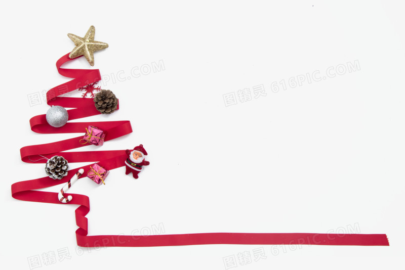 用缎带做成的圣诞树