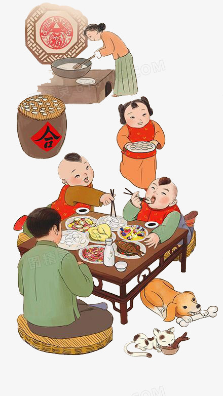 春节阖家吃饺子