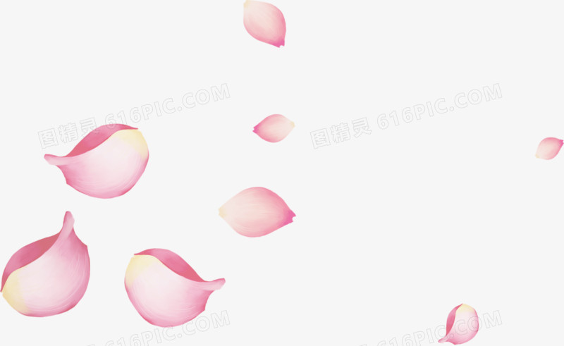 飞舞的粉色花瓣元素