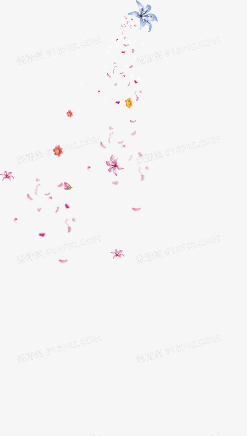 手绘粉色花朵花瓣