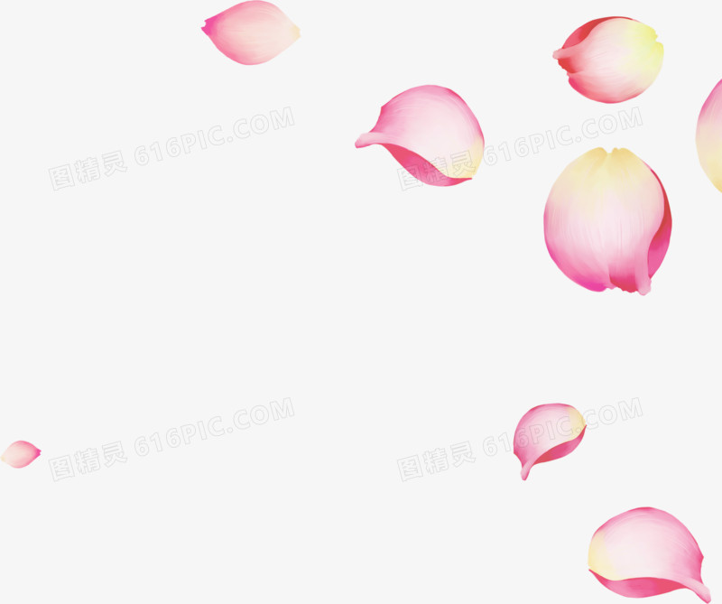 粉色手绘梦幻花瓣
