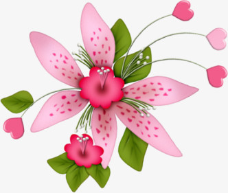 红色花瓣花朵彩绘花朵