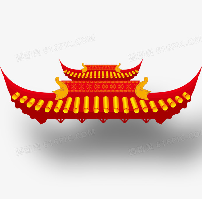 中国风喜庆屋顶
