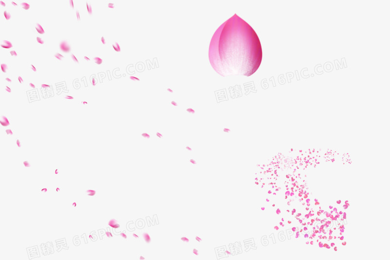 粉色飘零花瓣