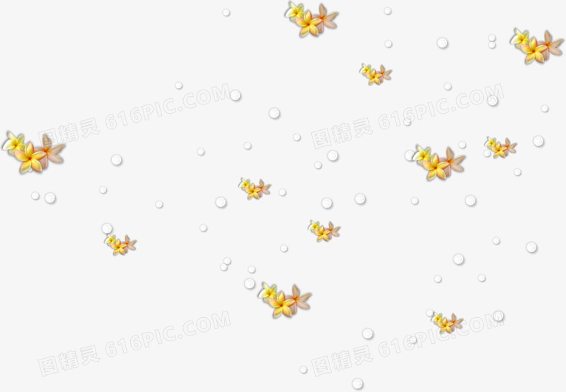 花朵水珠漂浮装饰图片