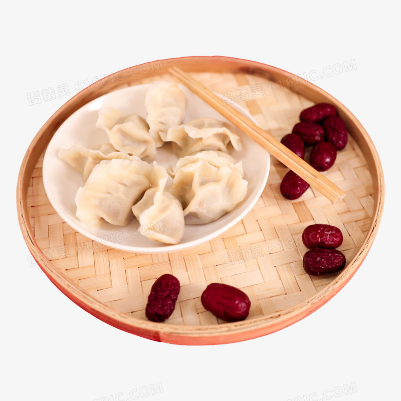 中国年美食传统美食饺子红枣实物图免抠元素