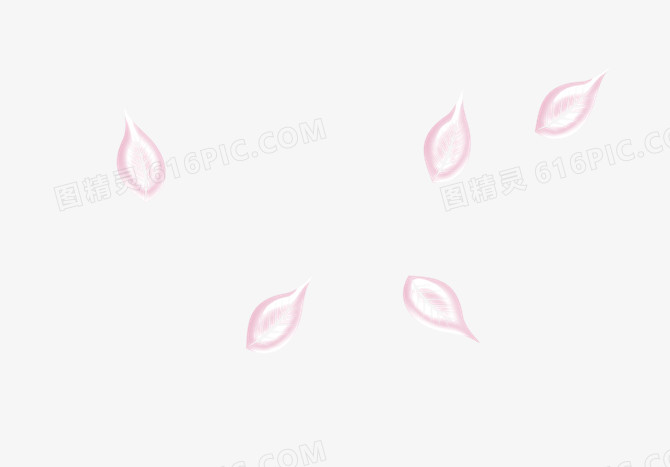 粉红手绘花瓣漂浮