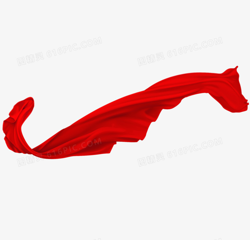 手绘红色中国风丝带